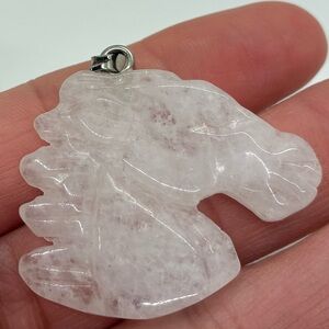 Quartz Carved Horse Pendant